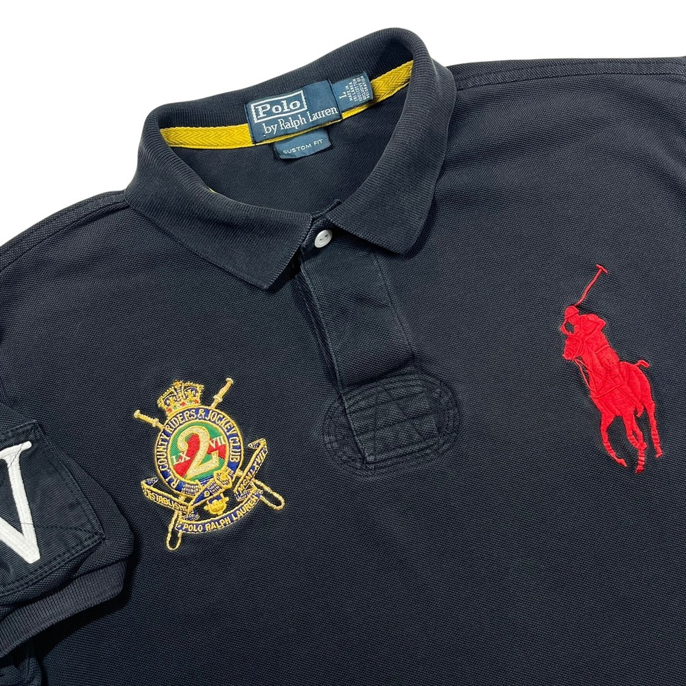 Polo Ralph Lauren Custom Fit Rugby Polo Mens Large Embroidered Crest Big Pony